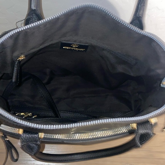 Nanette Lepore Black Pebbled Leather Dome Satchel EUC - Picture 9 of 15